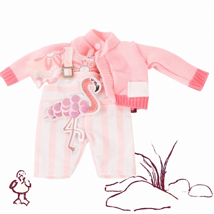 Набор одежды Фламинго, для кукол 30-33 см. 